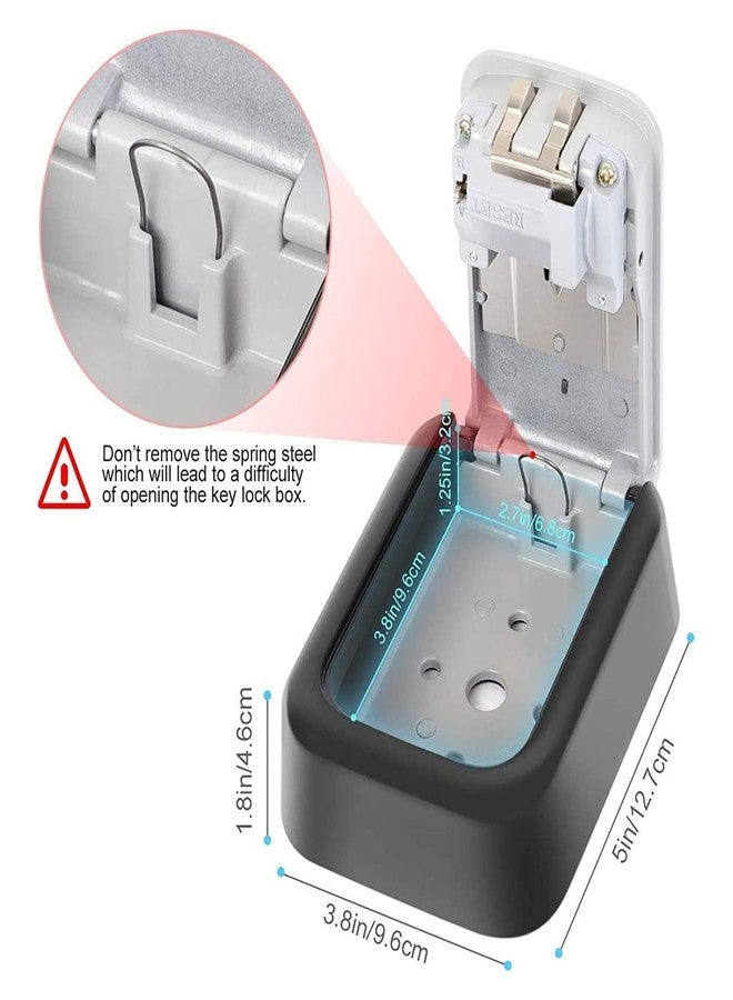 PRYFIL Secure Numeric Key Storage Box - Keep Keys Safe with Combination Lock - Durable Wall-Mounted Key Holder (Silver) - Image 3